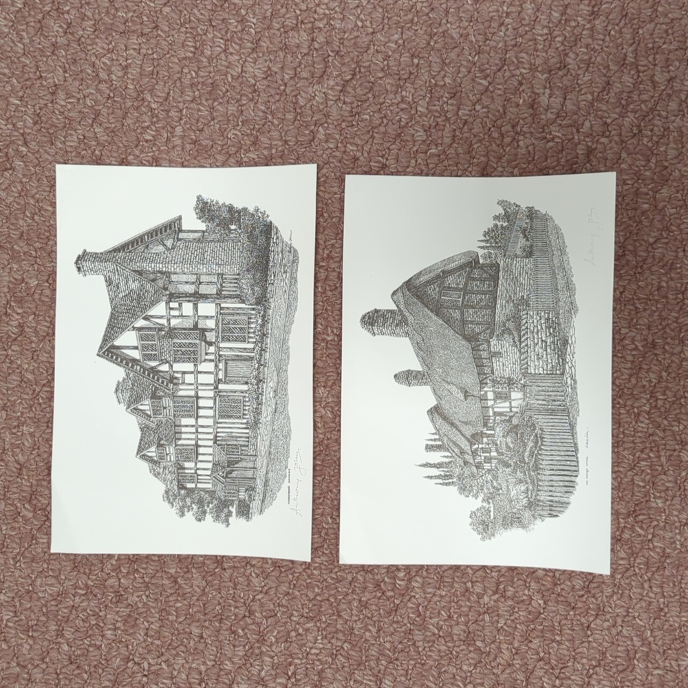 NWOT 2 Black/White English Prints